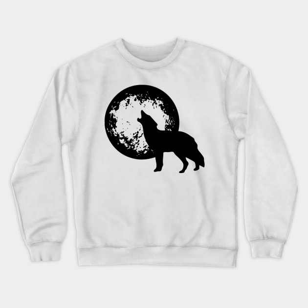 Wolf Howling at the moon Crewneck Sweatshirt by psanchez